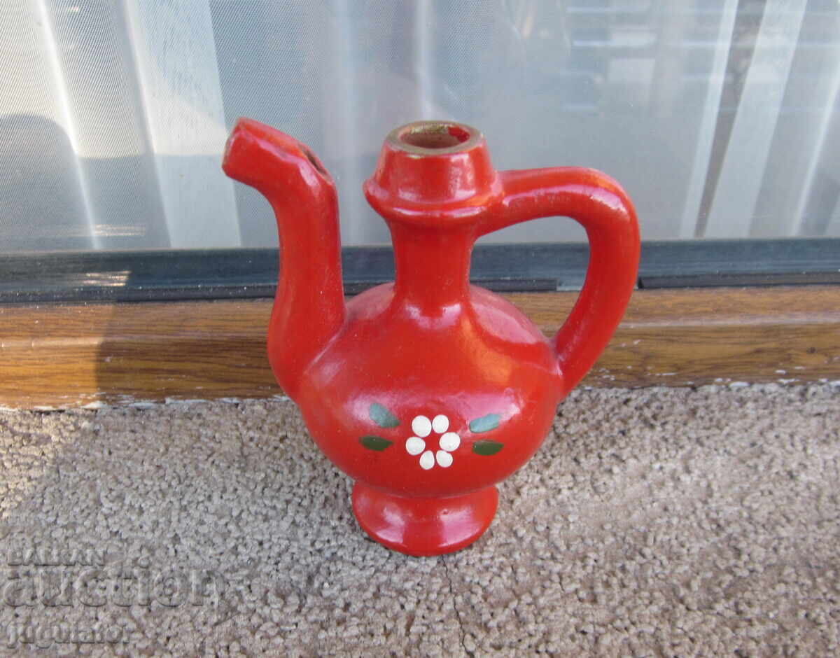 Antique Bulgarian Folk Ceramic Whistle Jug