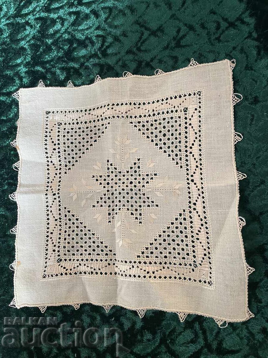 Handkerchief - 23/23 cm, lace, batiste