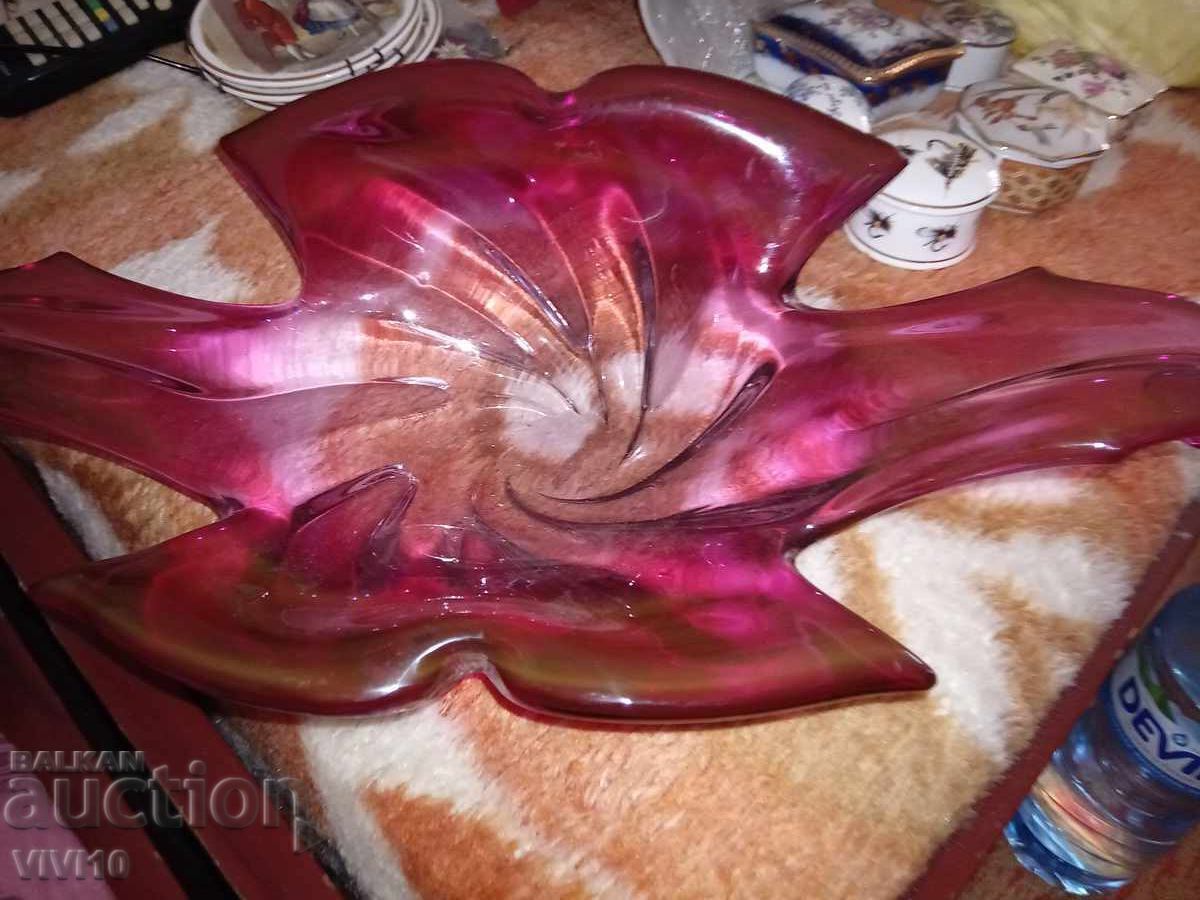 Antique glass fruit bowl, Murano