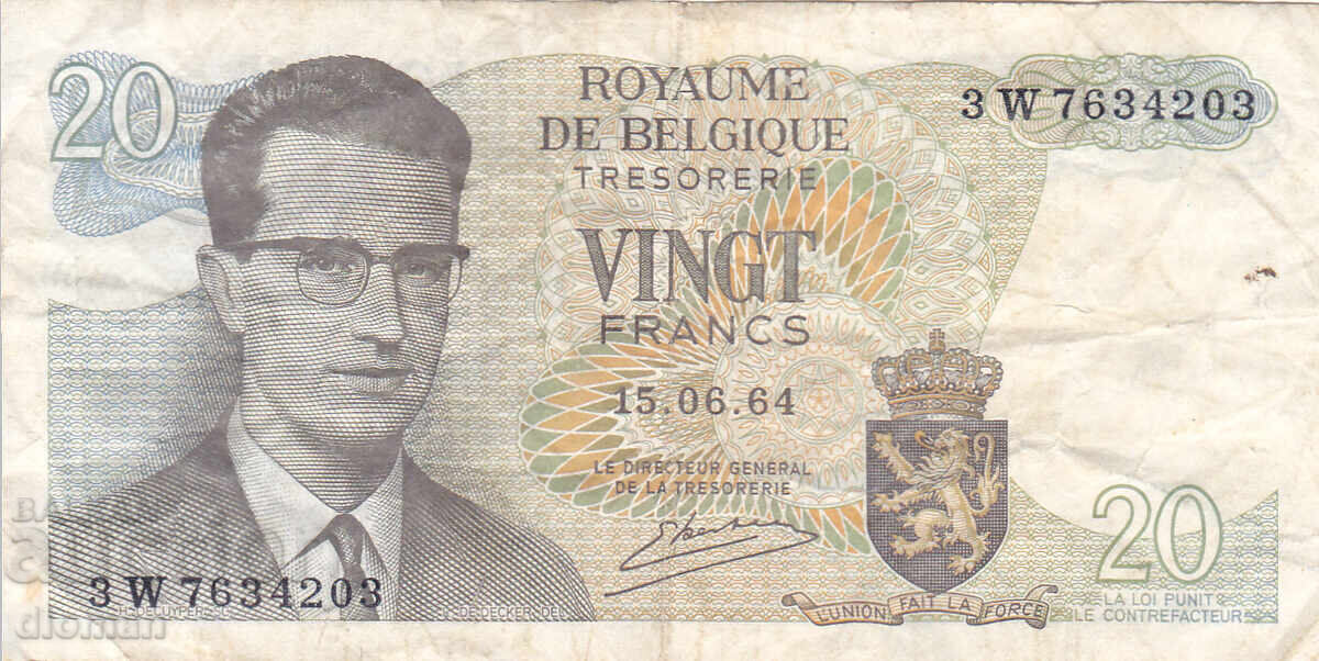 dioman - BELGIA - 20 FRANCI - 1964
