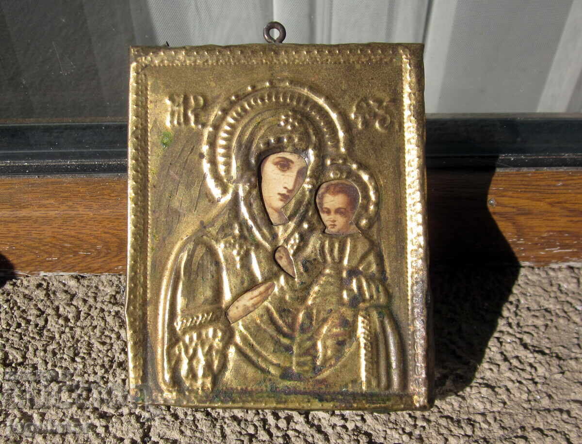 Virgin Mary with Jesus Christ old Bulgarian homemade icon with price 35.00 BGN | € 17.90