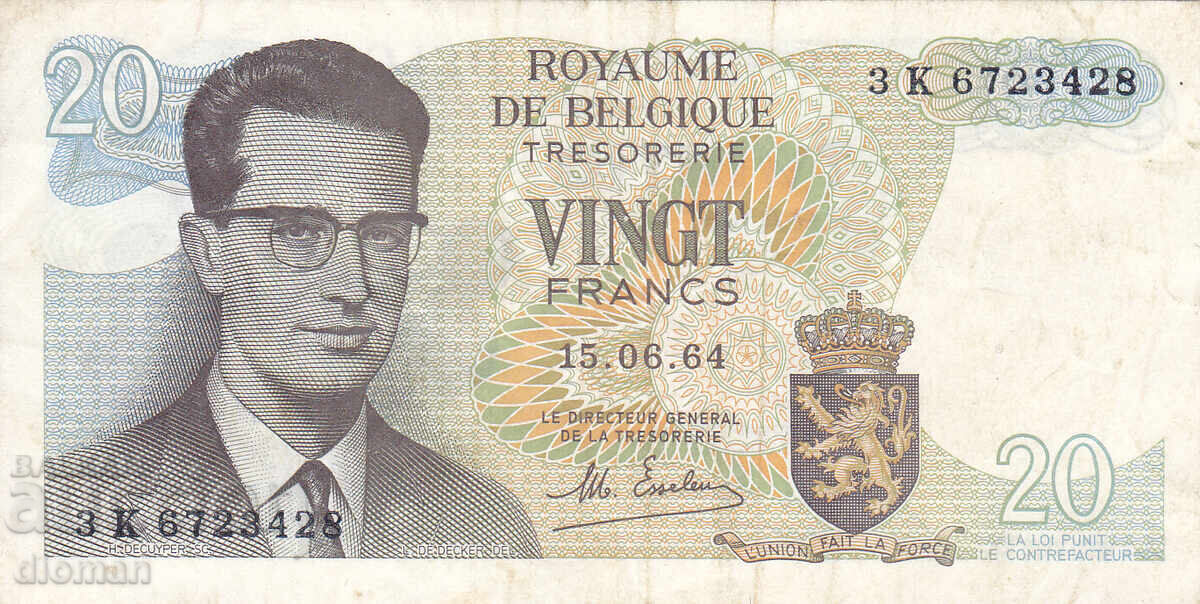 dioman - BELGIA - 20 FRANCI - 1964 cu preț 1.20 BGN | € 0.61