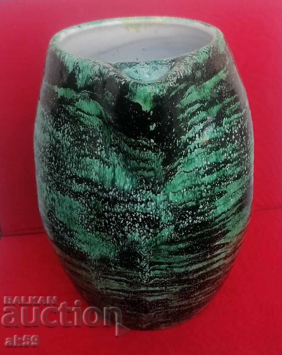 Аукцион Авторски сервиз за вино зелена глазура - керамика.