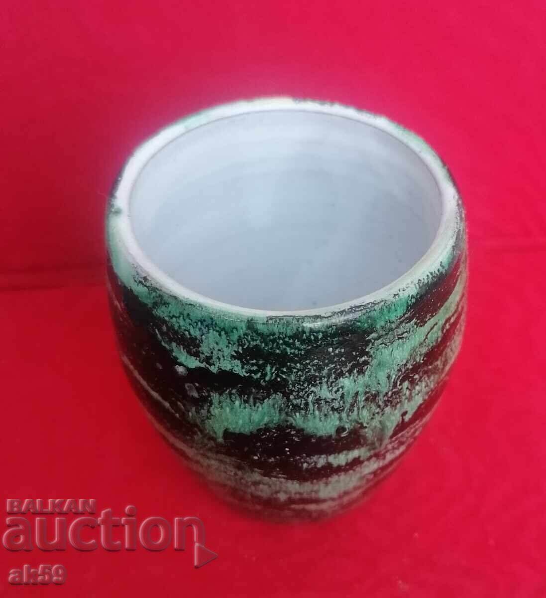 Авторски сервиз за вино зелена глазура - керамика. - 5
