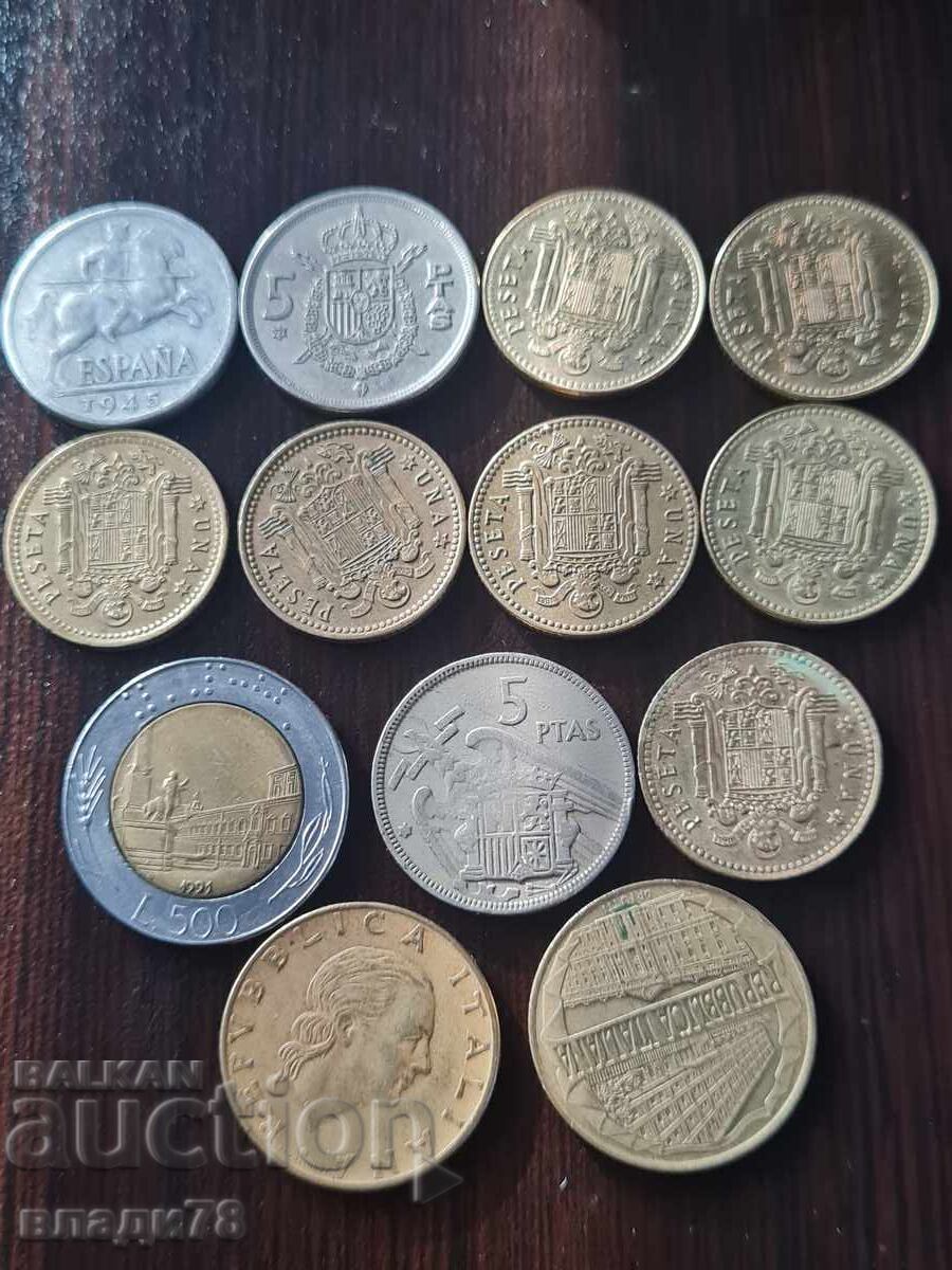 Λοτ νομισμάτων Ισπανίας και Ιταλίας - 5 Λοτ νομισμάτων Ισπανίας και Ιταλίας - 5