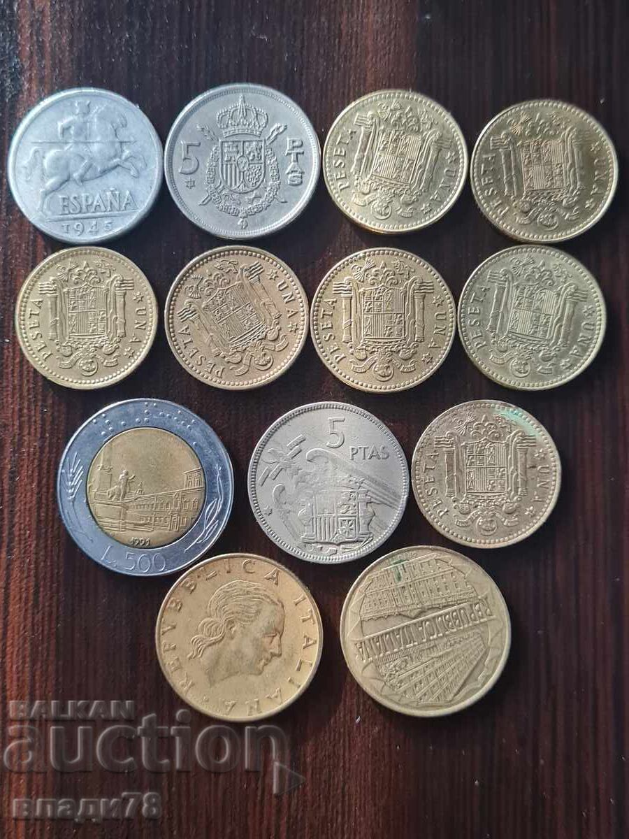 Λοτ νομισμάτων Ισπανίας και Ιταλίας - 6 Λοτ νομισμάτων Ισπανίας και Ιταλίας - 6