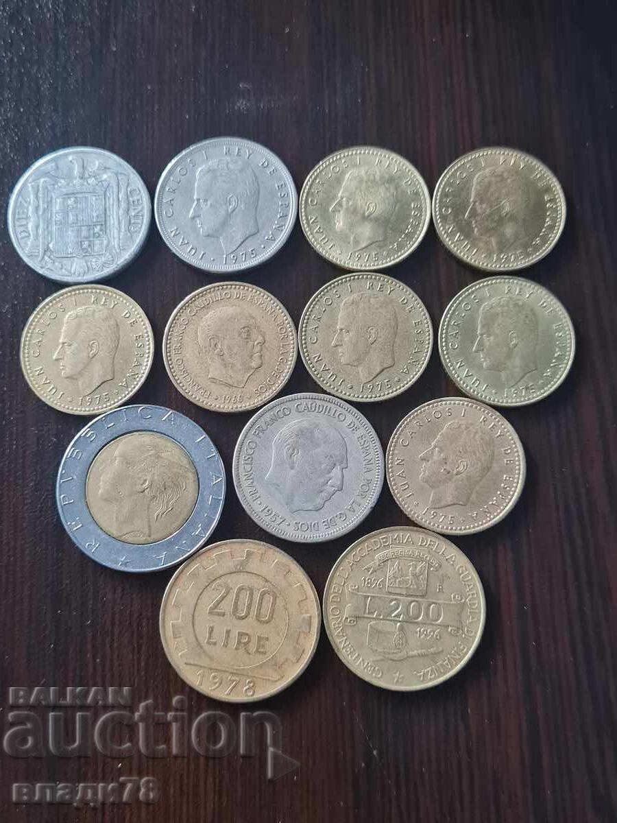Λοτ νομισμάτων Ισπανίας και Ιταλίας Λοτ νομισμάτων Ισπανίας και Ιταλίας