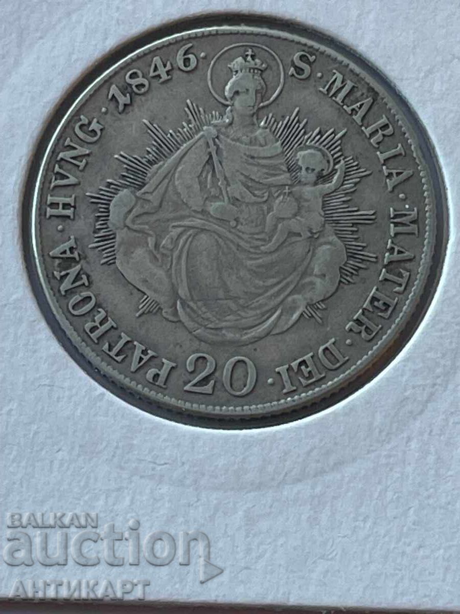 Silver coin Austria 20 Kreuzer 1846 Silver coin Austria 20 Kreuzer 1846