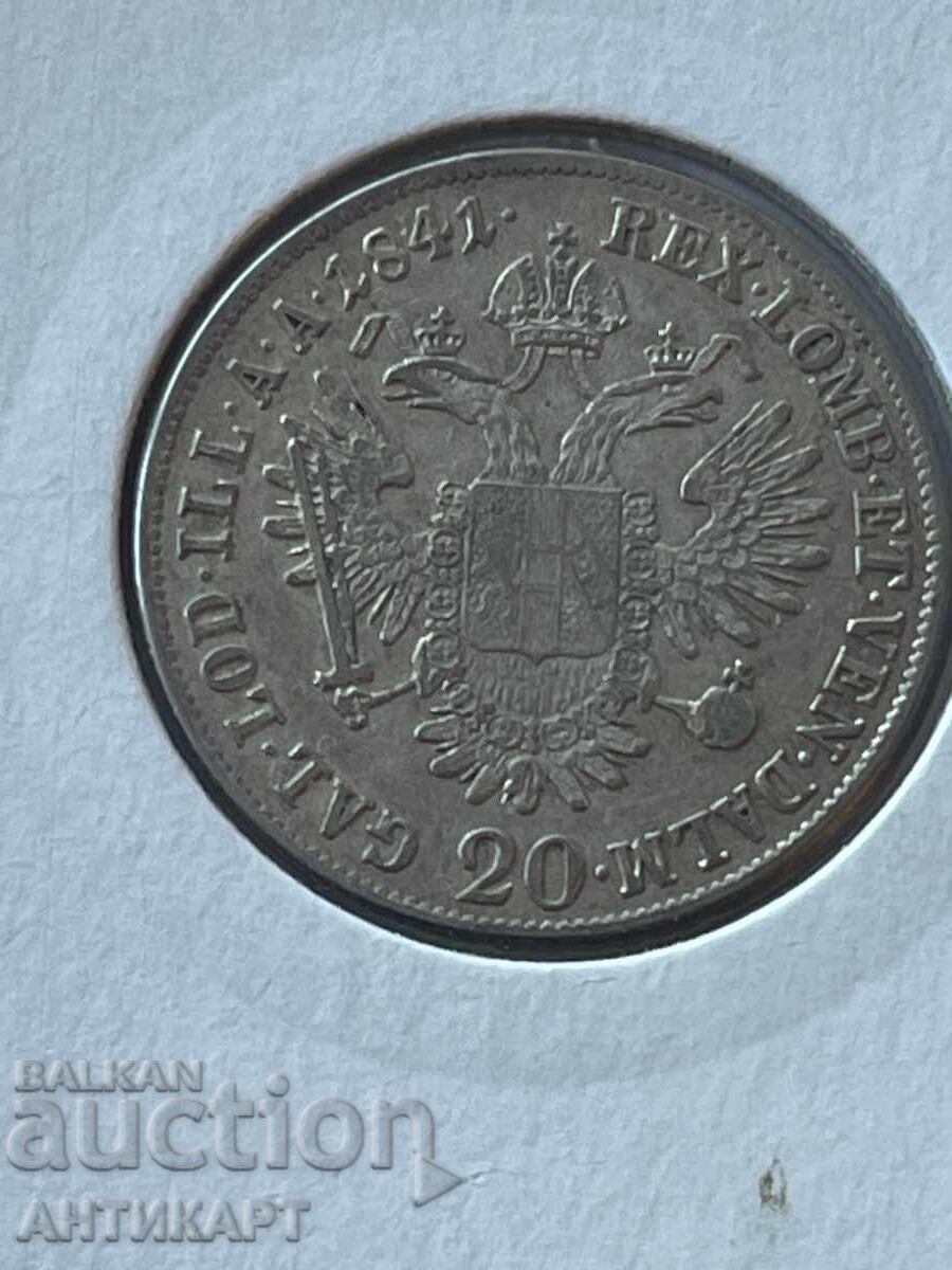 Silver coin Austria 20 Kreuzer 1841
