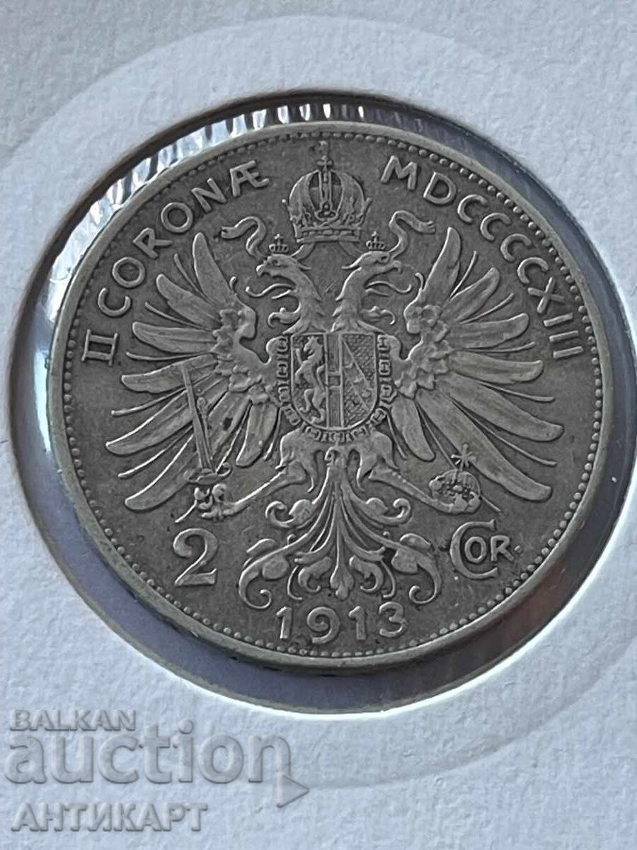 Silver Coin Austria 2 Kronen Kronen 1913 Silver Silver Coin Austria 2 Kronen Kronen 1913 Silver