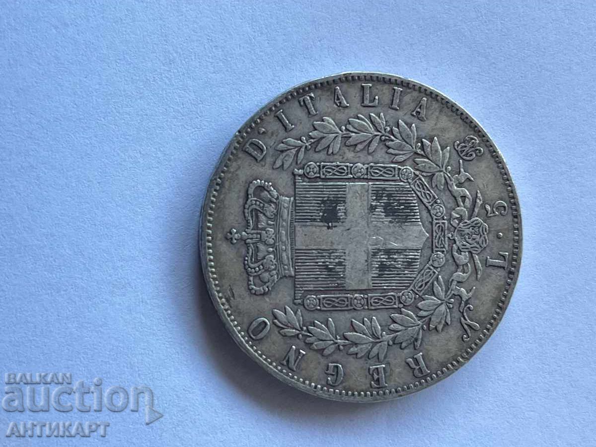 Аукцион Италия рядка сребърна монета 5 лири 1864 рядка година !!! Аукцион Италия рядка сребърна монета 5 лири 1864 рядка година !!!