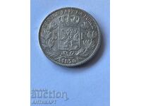 Belgia monedă rară de argint 5 franci 1870 excelentă
