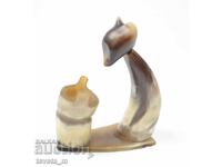 Figurină veche / suport de creion din corn