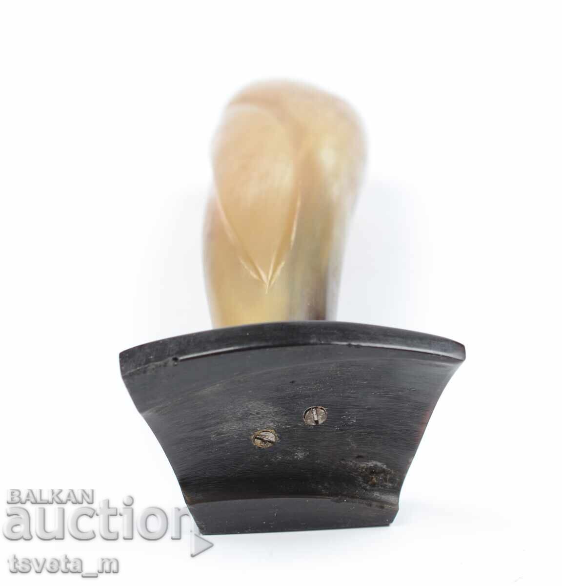 Antique figure / pencil holder vase made of horn - 5