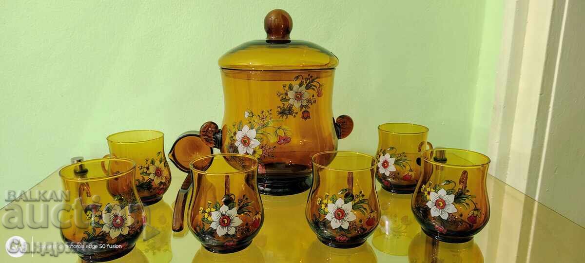 For sale: Glass pitcher with ladle and 5 glasses with price 100.00 BGN | € 51.13