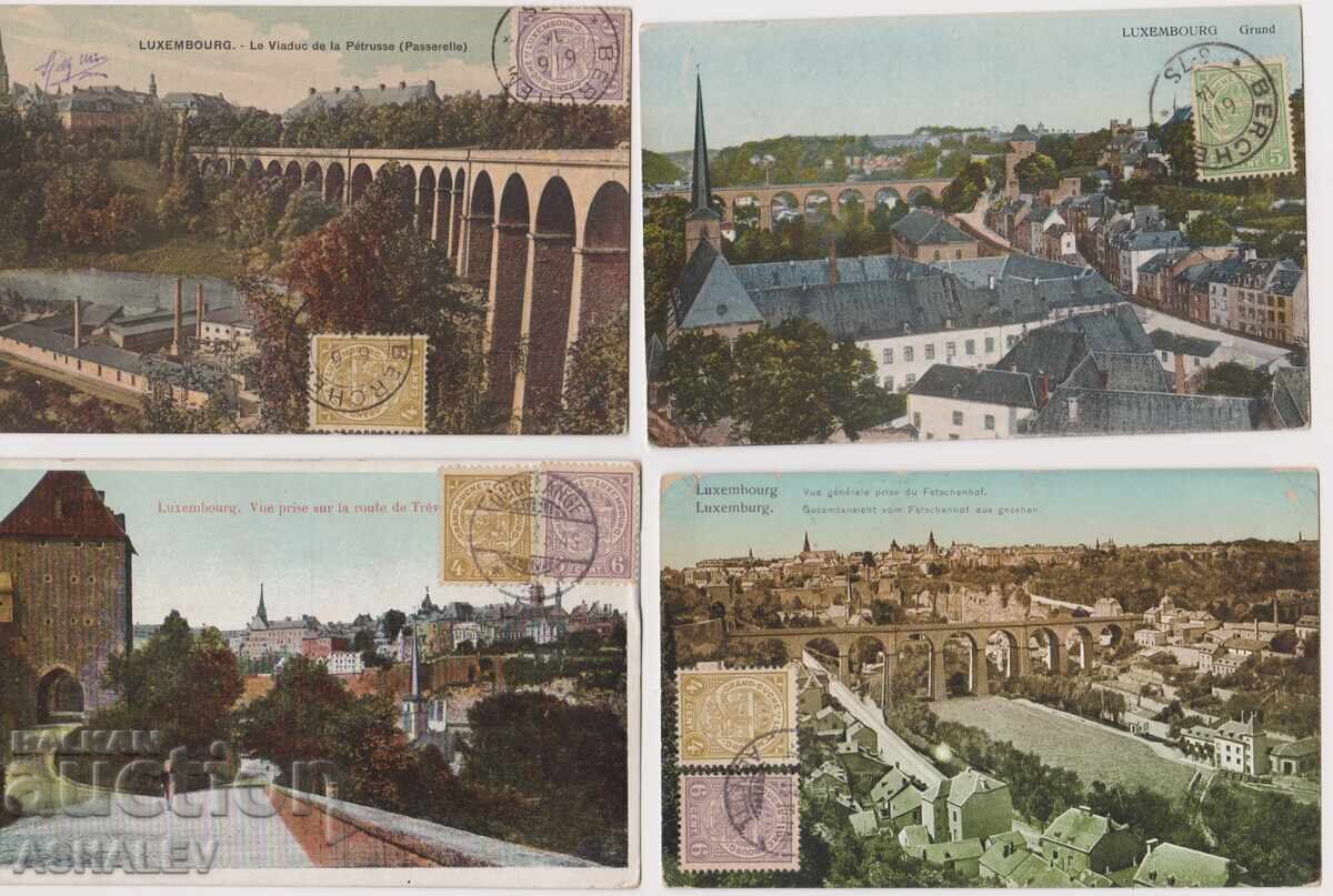 Luxemburg 4 buc. - călătorite 1913