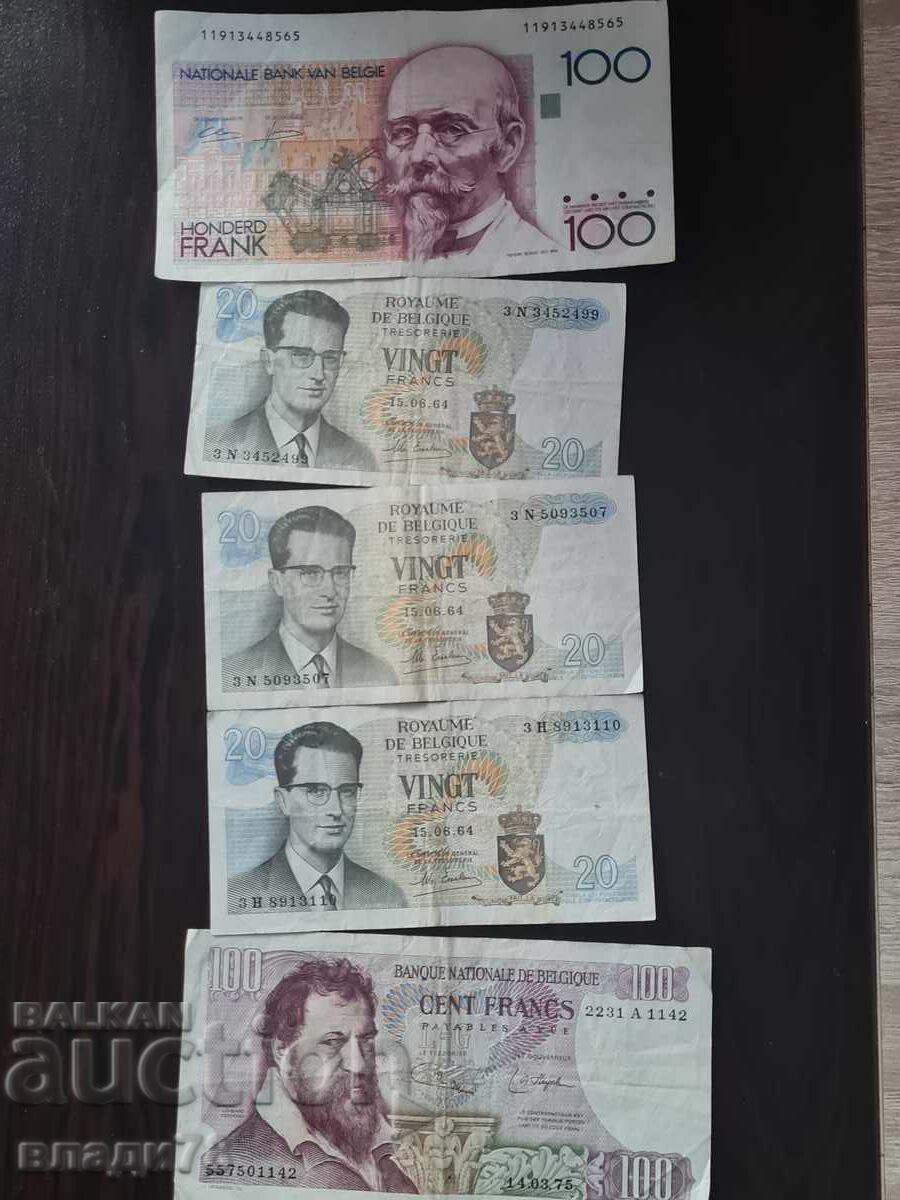 Lot of Belgian coins and banknotes Lot of Belgian coins and banknotes