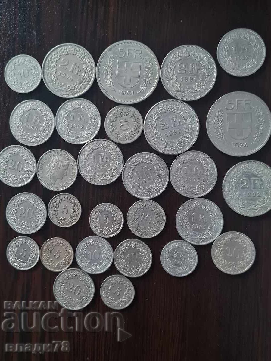 Πολλά νομίσματα Ελβετία με τιμή 0.01 BGN | € 0.01 Πολλά νομίσματα Ελβετία με τιμή 0.01 BGN | € 0.01