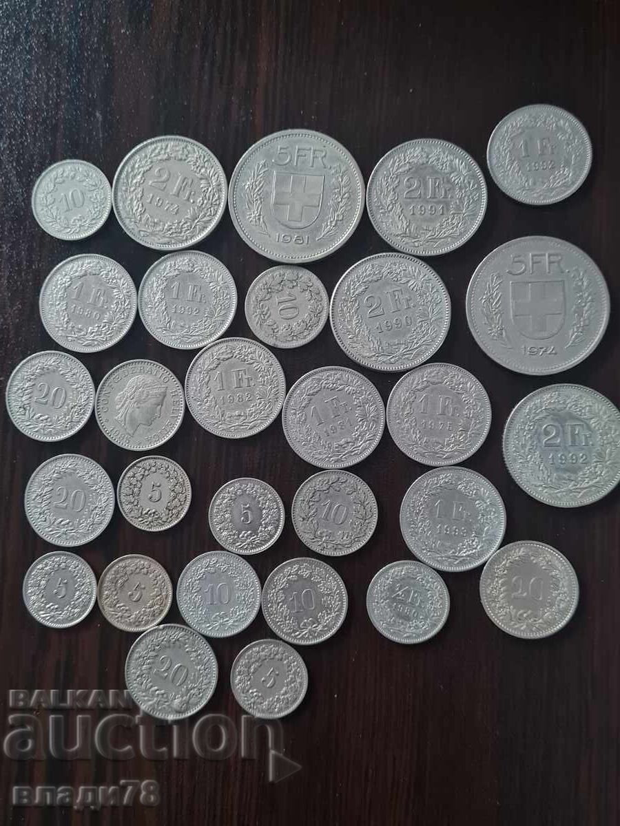 Πολλά νομίσματα Ελβετία Πολλά νομίσματα Ελβετία
