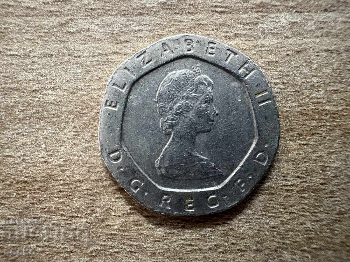 Великобритания - 20 пенса (1982) с цена 0.50 лв. | € 0.26 Великобритания - 20 пенса (1982) с цена 0.50 лв. | € 0.26