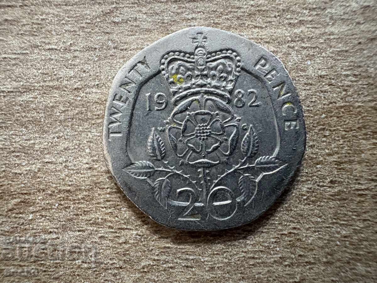 Великобритания - 20 пенса (1982) Великобритания - 20 пенса (1982)