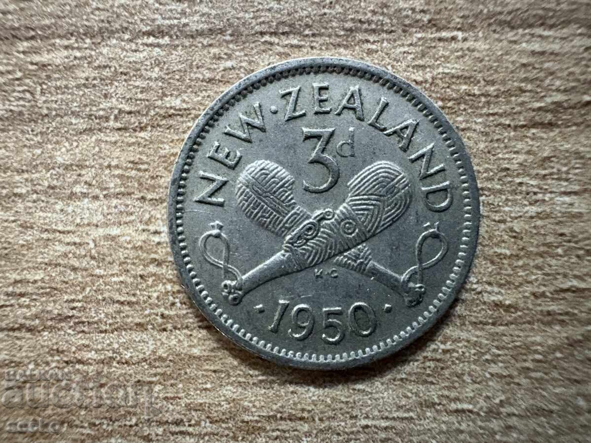 Нова Зеландия - 3 пенса (1950)