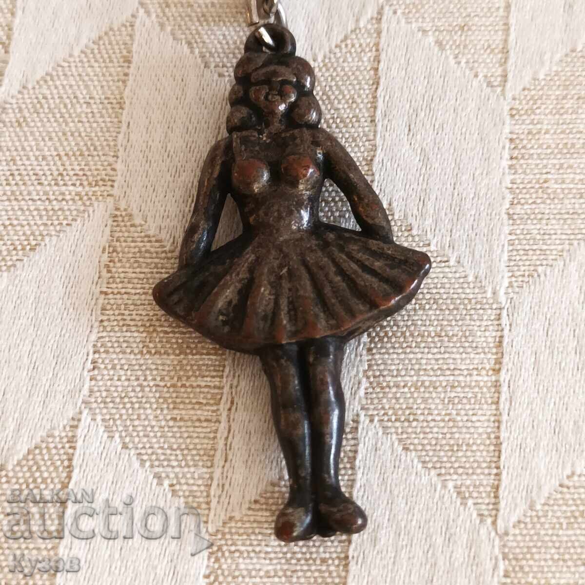 Стар ключодържател колекционерски балерина  метален - 5