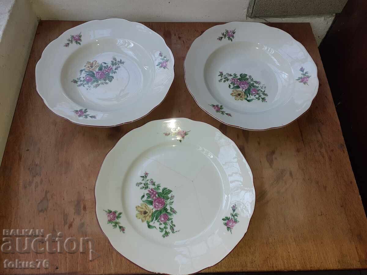 Βουλγαρική πορσελάνη τρία μεγάλα πιάτα - 5
