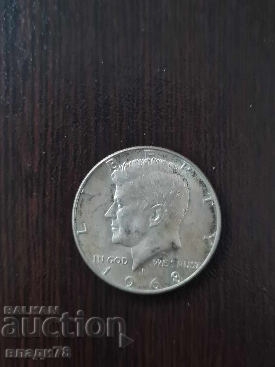 Δημοπρασία Ασημένιο μισό δολάριο ΗΠΑ 1968 Δημοπρασία Ασημένιο μισό δολάριο ΗΠΑ 1968