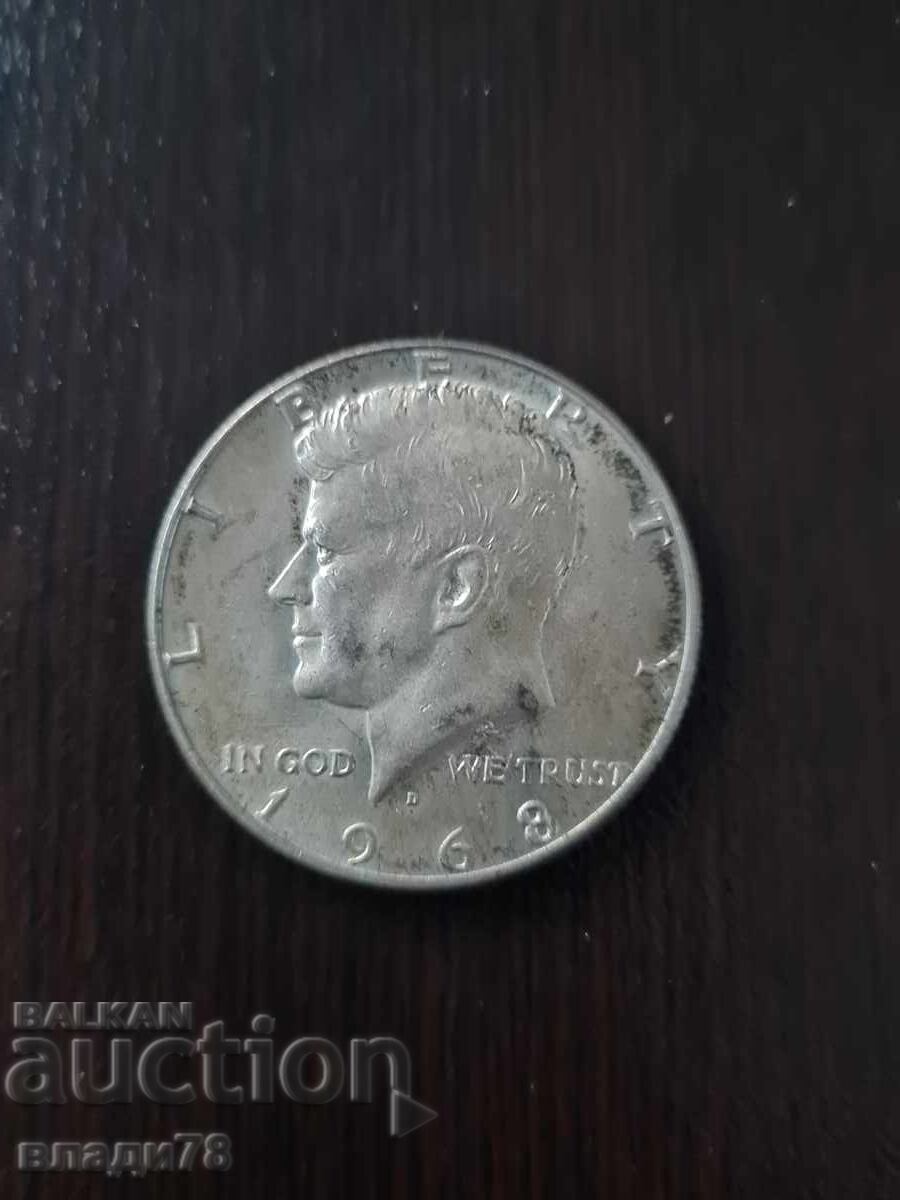 Ασημένιο μισό δολάριο ΗΠΑ 1968 Ασημένιο μισό δολάριο ΗΠΑ 1968