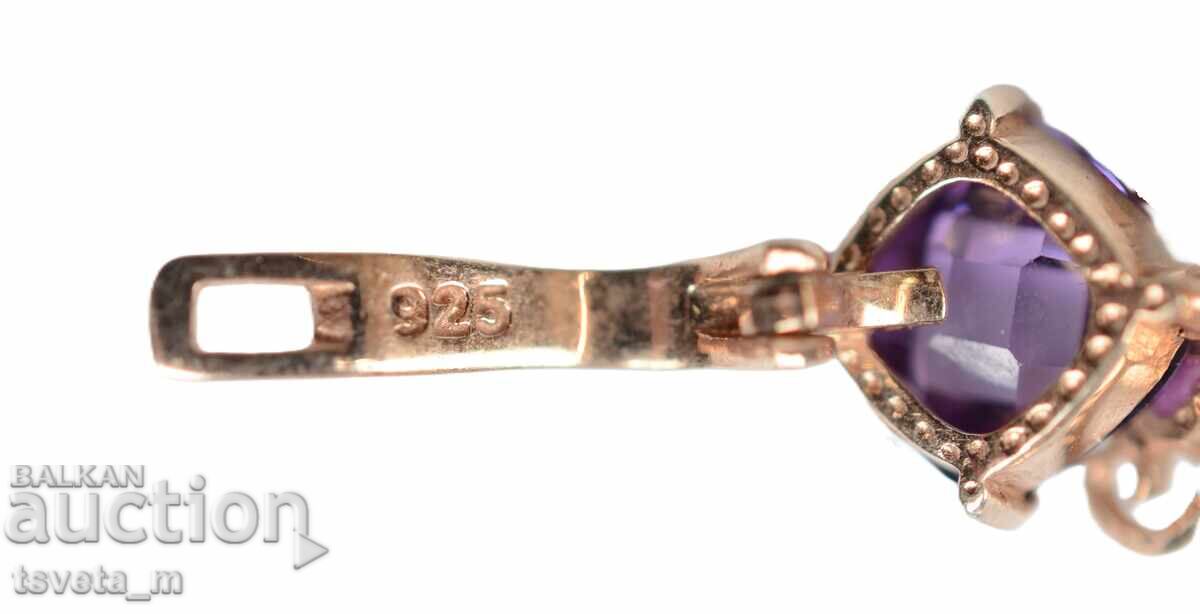 Ring and earrings set - silver with gold plating - 6