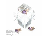 Set inel și cercei - argint cu aurire