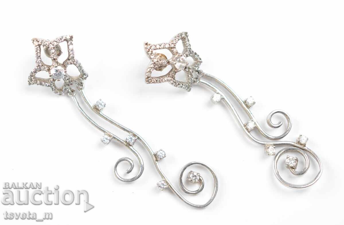 Silver long earrings with small stones with price 52.00 BGN | € 26.59 Silver long earrings with small stones with price 52.00 BGN | € 26.59