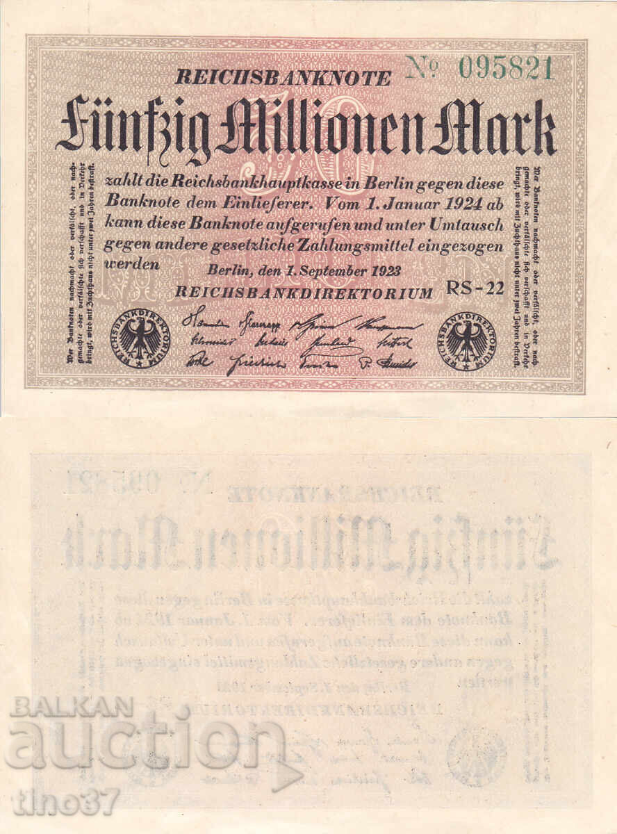tino37 - GERMANY - 50,000,000 MARKS - 1923 - XF/AU