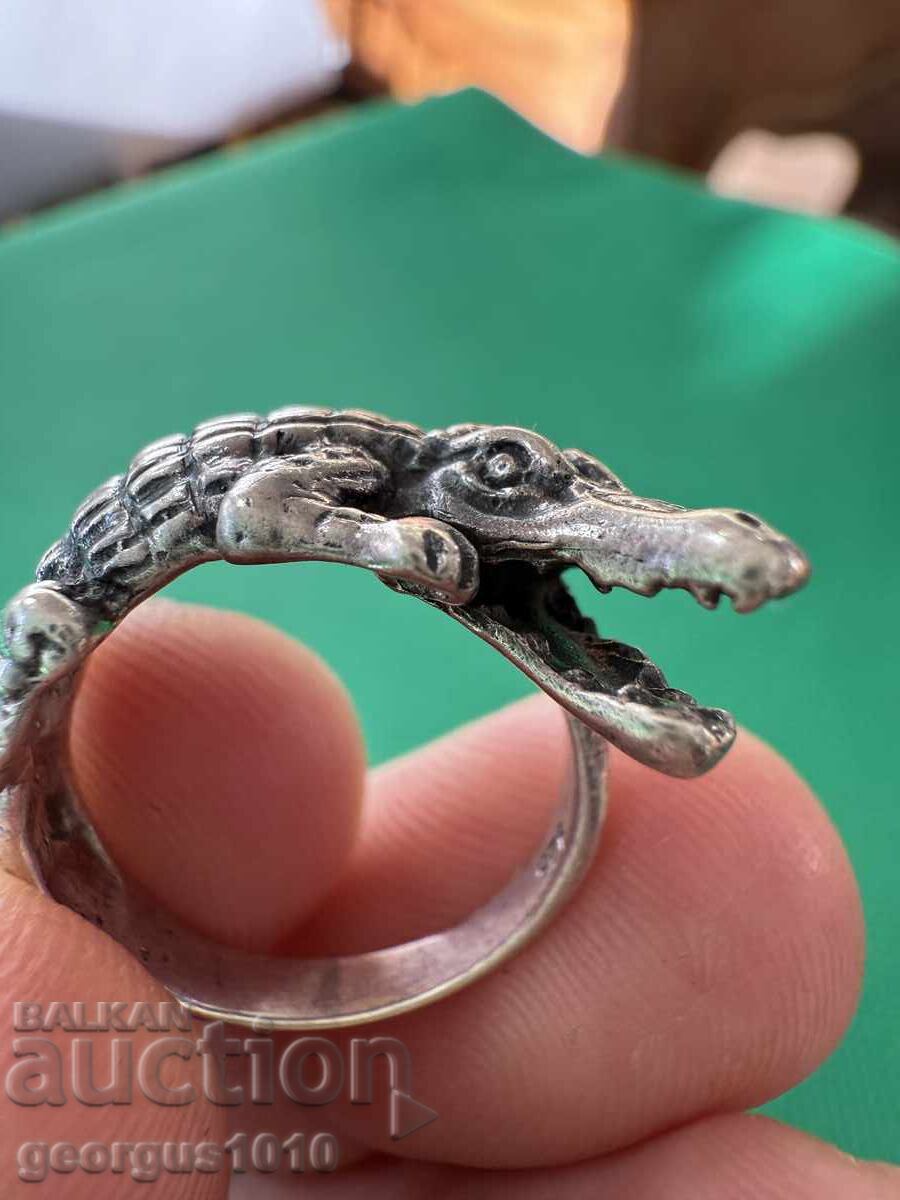Ασημένιο δαχτυλίδι κροκόδειλος №7674 - 5