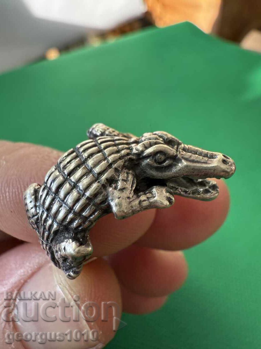 Ασημένιο δαχτυλίδι κροκόδειλος №7674
