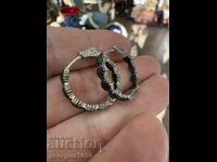 Cercei argint cu pietre negre №7675