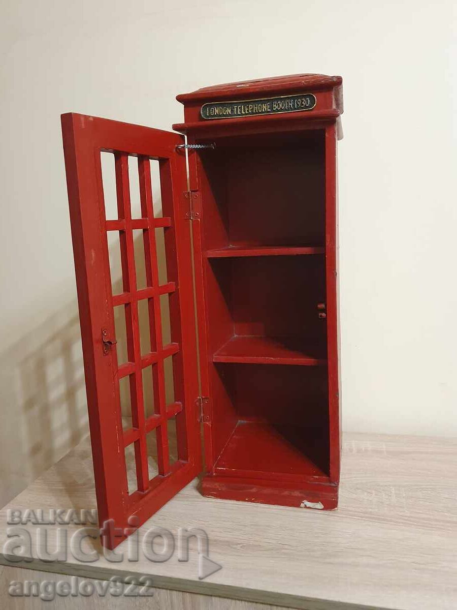 Auction  Vintage wooden shelf solid telephone booth!!!