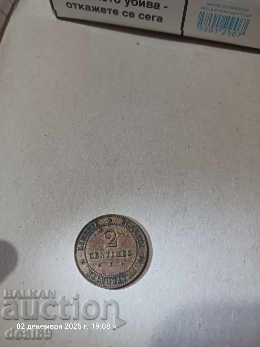 2 Centimes France - 1878 with price 0.01 BGN | € 0.01
