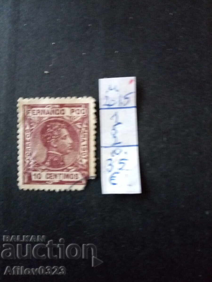 Марка употребена - остров Фернандо По - Португалия..