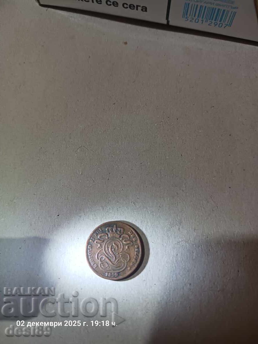 Leopold II, 1899, face value 1 cent