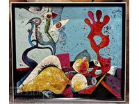 ГОЛЯМА УНИКАТ КАРТИНА ХАШИШ-КОБРА ЦВЯТКО ЦВЕТКОВ МАСЛО