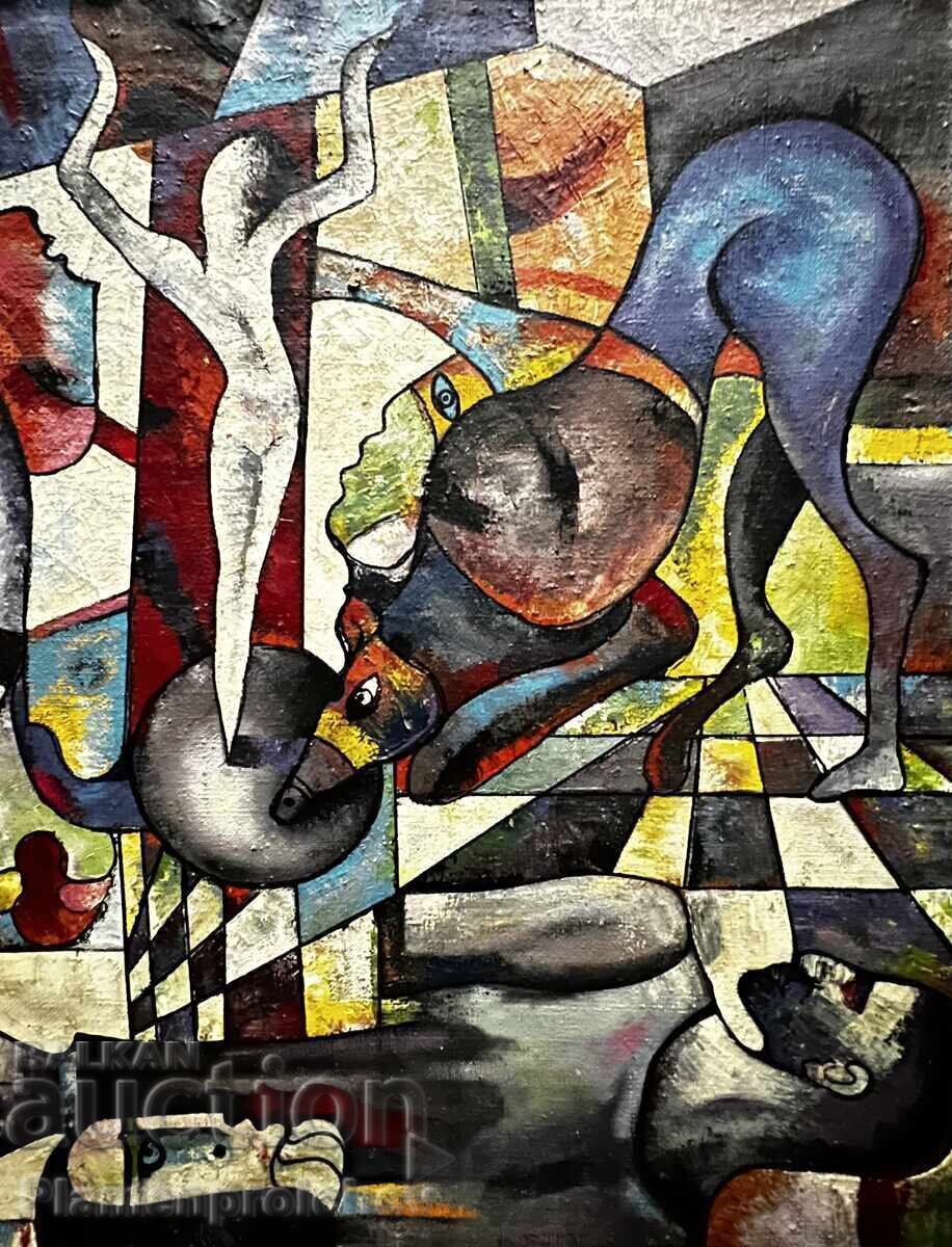 Licitație 120/115 CM. UNIC TABLOU TZVETKO TZVETKOV ULEI