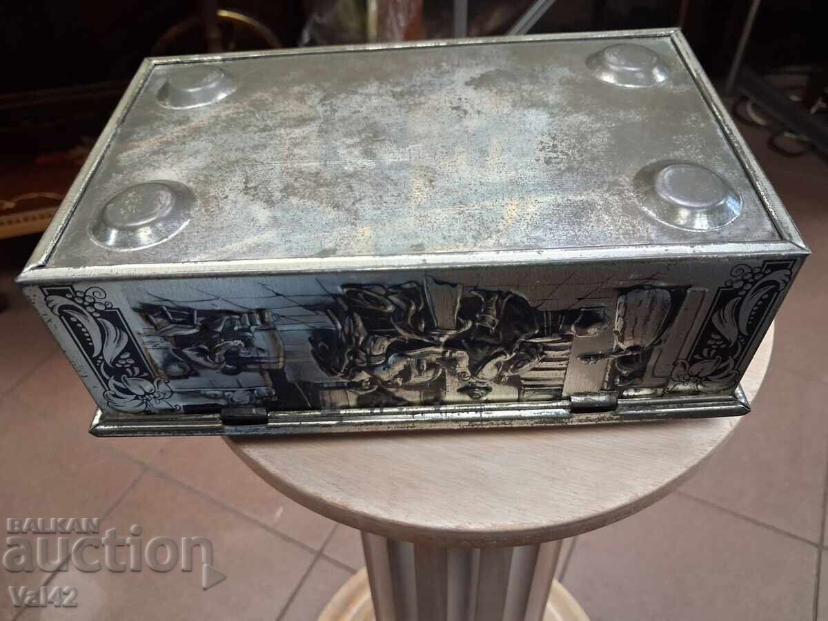 Metal decorative box with embossed scenes - 6