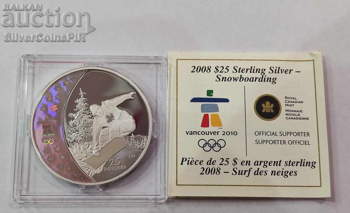 Παράδοση Ασημένιο 25$ Ολυμπιάδα Βανκούβερ 2008 Καναδάς Παράδοση Ασημένιο 25$ Ολυμπιάδα Βανκούβερ 2008 Καναδάς