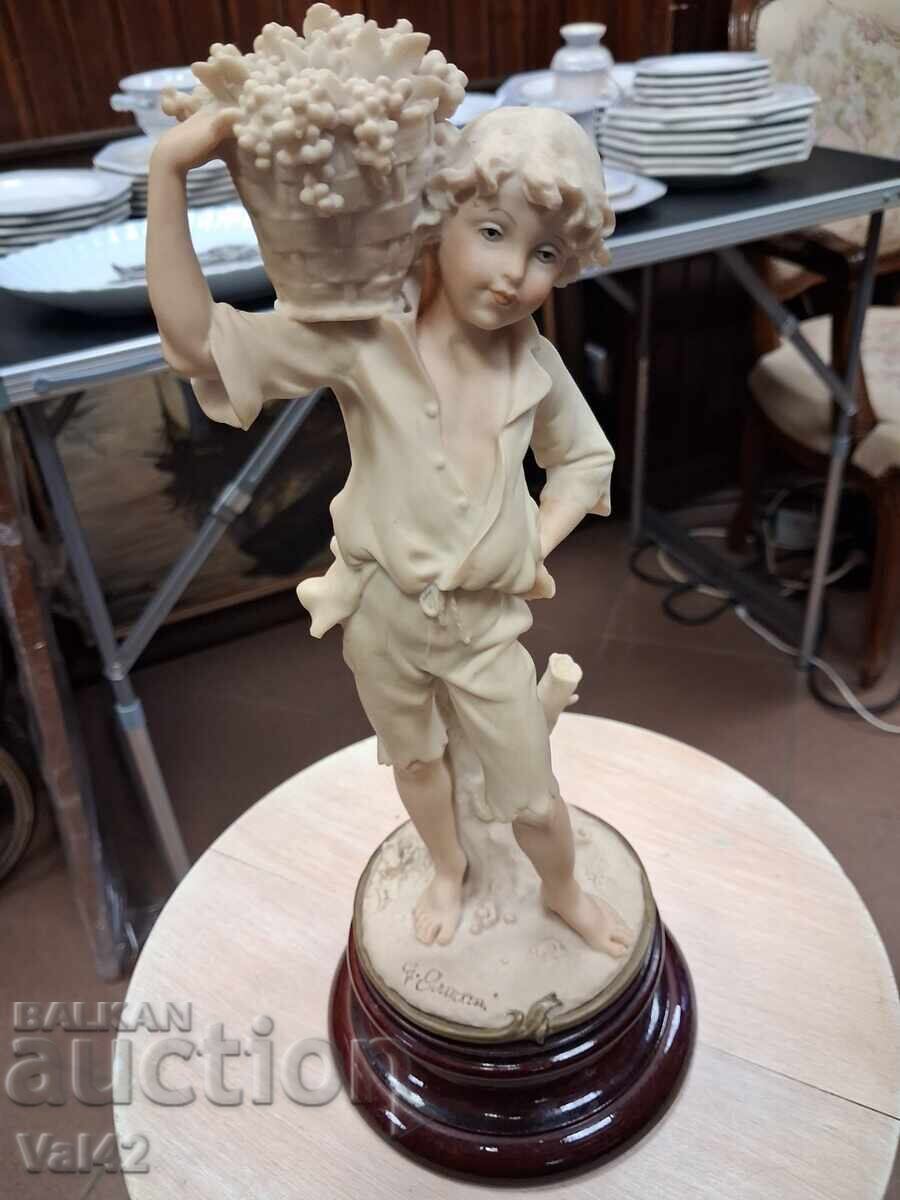 Giuseppe Armani - Figure "Boy with a Basket of Grapes" (Florence,