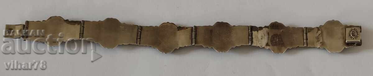 Сребърна винтидж гривна с абалон - 7