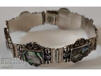 Ασημένιο βίντατζ βραχιόλι με αμπαλόν