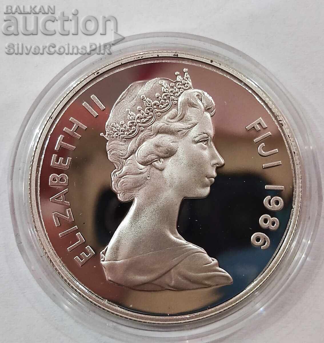 Auction  Silver 10$ Frog 1986 Fiji Endangered Animals