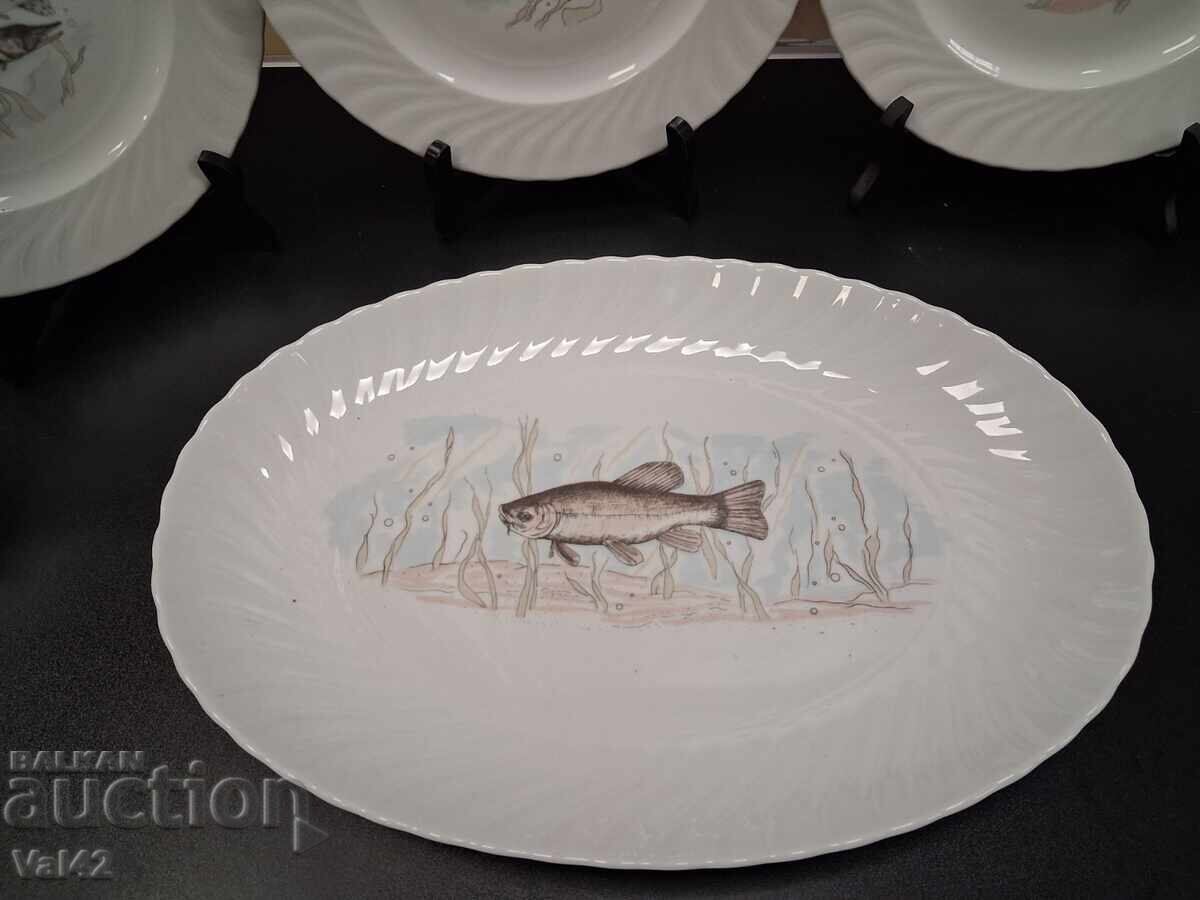 Комплект порцеланови чинии REGINA – риби, 7 части - 6 Комплект порцеланови чинии REGINA – риби, 7 части - 6